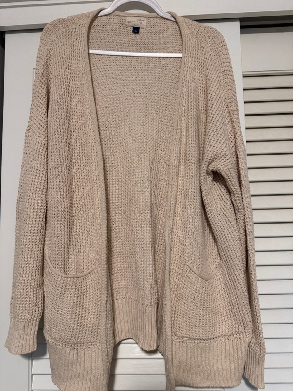 Universal Thread Neutral Beige Waffle Knit Open Cardigan